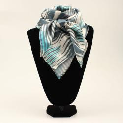 Chevron Blue & Grey Silk Wild Rag